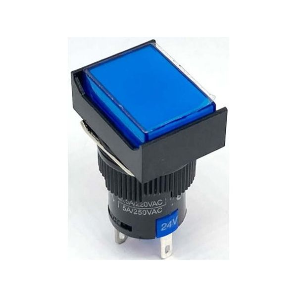 共立電子産業 照光式プッシュスイッチ 長方形 オルタネイト 青色 24V 65-9645-04 1個（直送品）