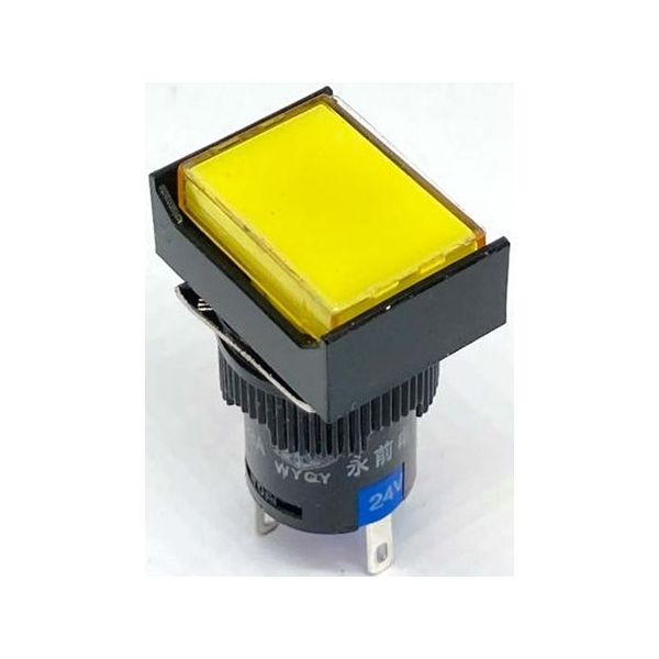 共立電子産業 照光式プッシュスイッチ 長方形 オルタネイト 黄色 24V 65-9645-05 1個（直送品）