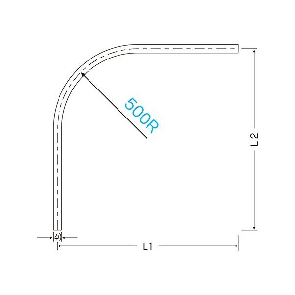 岡田装飾金物 D40カーブレール800×800×500Rmm スチールシルバー 15L02-SL 1本 62-4997-07（直送品）