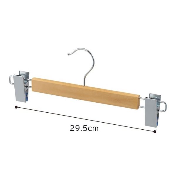 アズワン 木製ハンガー ボトム用 外型クリップ付き ナチュラル 100本 65-9345-22 1セット(100本)（直送品）