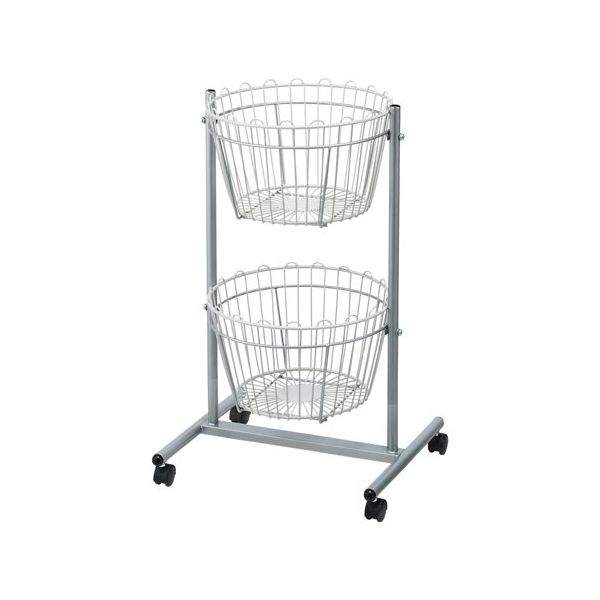 アズワン 2段投げ込みバスケット(スチールカゴ)丸型 65-9345-28 1個（直送品）