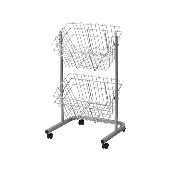 アズワン 2段投げ込みバスケット(スチールカゴ)角型 65-9345-29 1個（直送品）