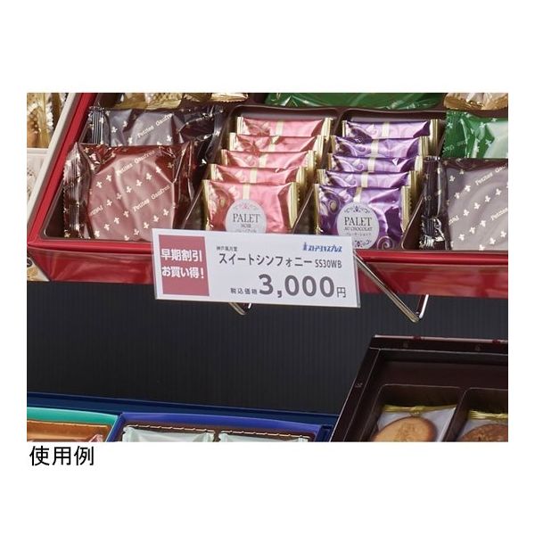 アズワン 傾斜ディスプレイフック 30°プライスホルダー 10枚入 65-9345-40 1セット(10枚)（直送品）