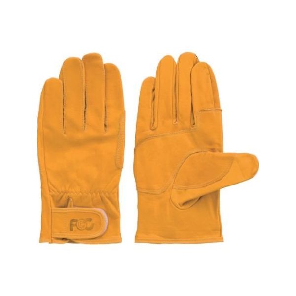 富士グローブ 牛本革手袋 Fー804 黄L 5822 1双 62-8795-76（直送品）