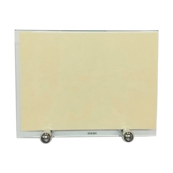 光 メニュー立て 真鍮クローム台 ガラス S-22-1 1セット(5個) 353-2415（直送品）