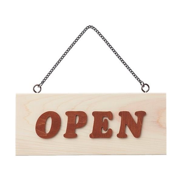 光 サインプレート 白木 OPENーCLOSED H2290-1 1個 359-8105（直送品）