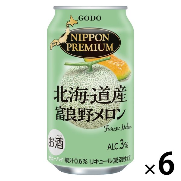 チューハイ 合同酒精 ニッポンプレミアム 北海道産富良野メロン 缶 350ml 6本