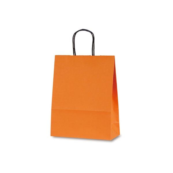 ベルベ 紙袋 1594 自動紐手提袋 T-X カラー(オレンジ) 1包(50枚)