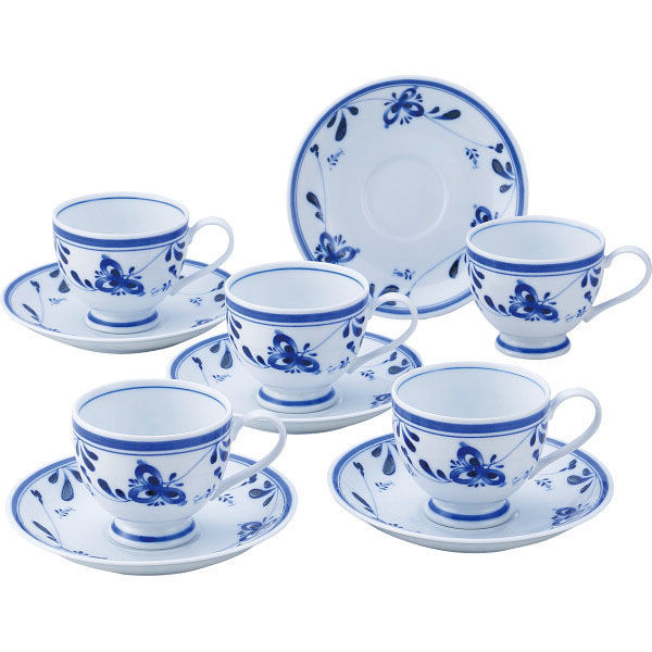 東秀陶器 ブルーリーフ碗皿揃 23-8967-710 1箱（直送品） - アスクル