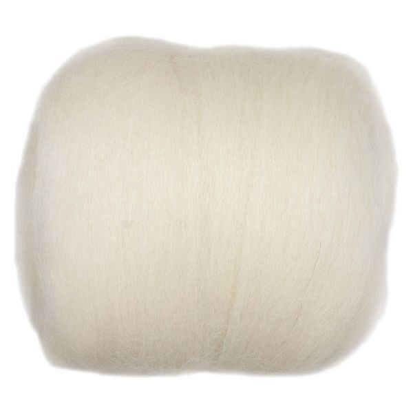 ハマナカ リアル羊毛フェルト 植毛ストレート 40g ホワイト H440-005-551 1個