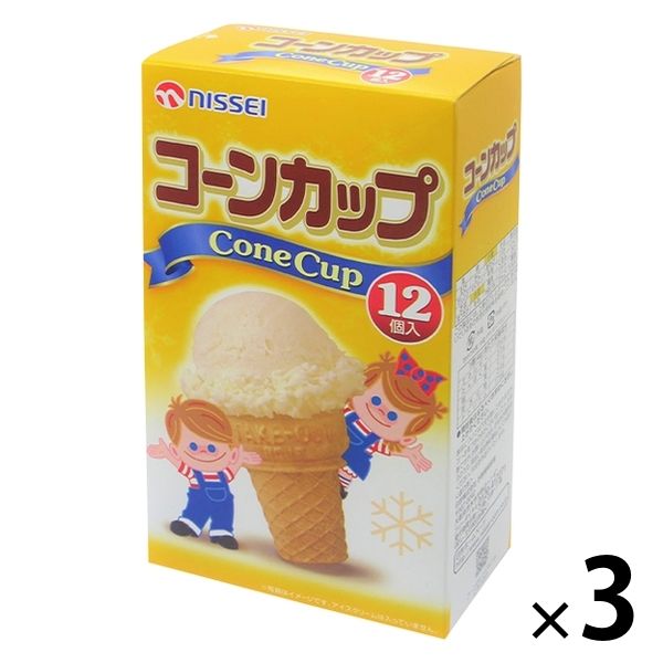 NISSEI コーンカップ 12個入 1セット（1箱×3）日世 アイス