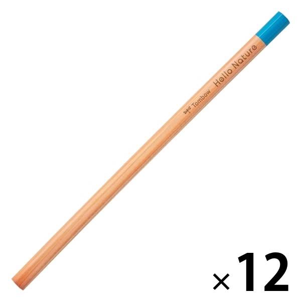 トンボ鉛筆 色鉛筆 ハローネイチャー 単色 水色 CB-KHN13 1セット（1本×12）