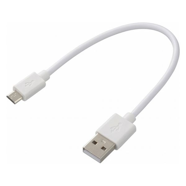 オーム電機 USBケーブル2A USB-マイクロB 18cm 01-7239 1セット(5個)（直送品）