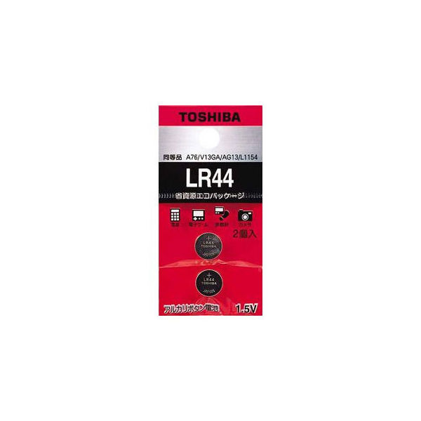 東芝 アルカリボタン電池 LR44 2個入 07-6204 1セット(10個)（直送品）