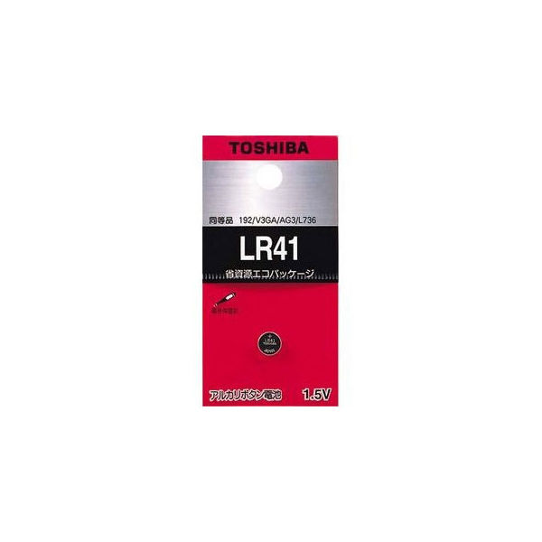 東芝 アルカリボタン電池 LR41 07-6201 1セット(10個)（直送品）