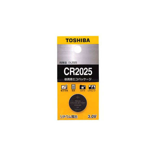 東芝 リチウム電池 CR2025 07-6211 1セット(10個)（直送品）