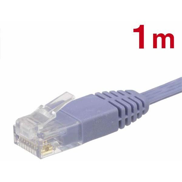 オーム電機 LANケーブル カテゴリー6 フラット 1m PC-N1063 1セット(5個)（直送品）