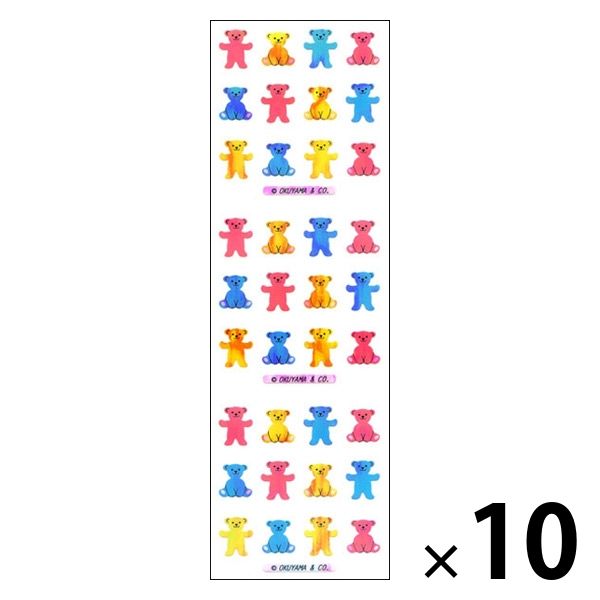 奥山商会 オーロラシール 三色ベアー KA028 1セット（1枚×10）