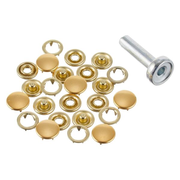日本紐釦貿易 スナップボタン 10mm ゴールド 6組 F12-25 1セット(6組×5袋)（直送品）