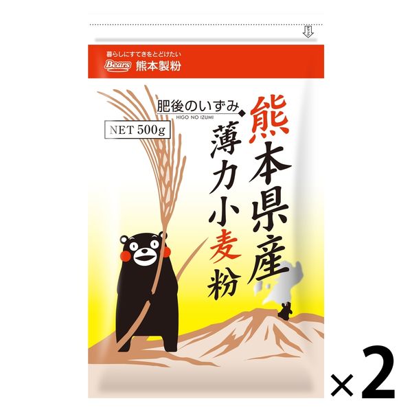 熊本製粉 熊本県産薄力小麦粉 肥後のいずみ 500g 1セット（1個×2）