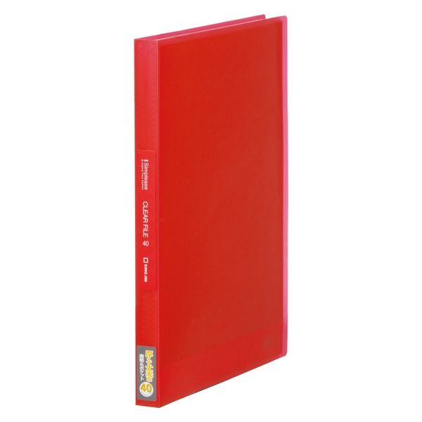 キングジム クリアーファイル シンプリーズ 固定式 40ポケット 赤（透明） 186TSPWアカ 1セット（1冊×24）