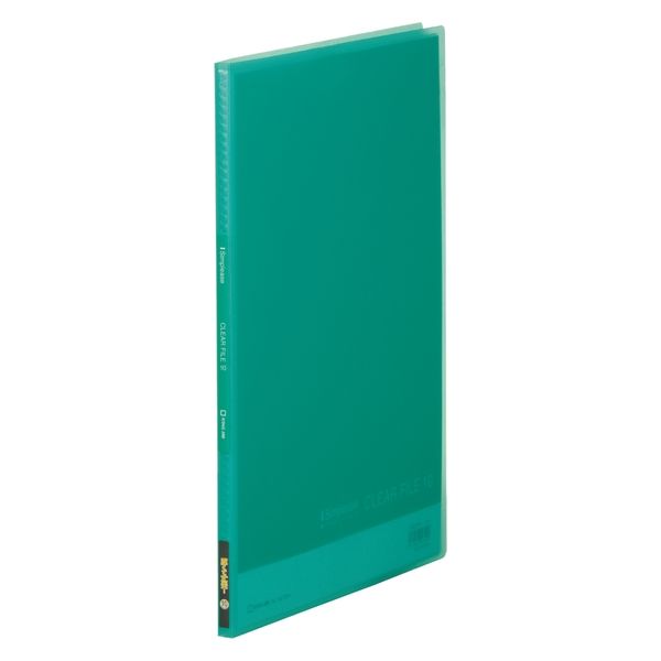 キングジム クリアーファイル シンプリーズ 固定式 10ポケット 緑（透明） 186TSPHミト 1セット（1冊×30）
