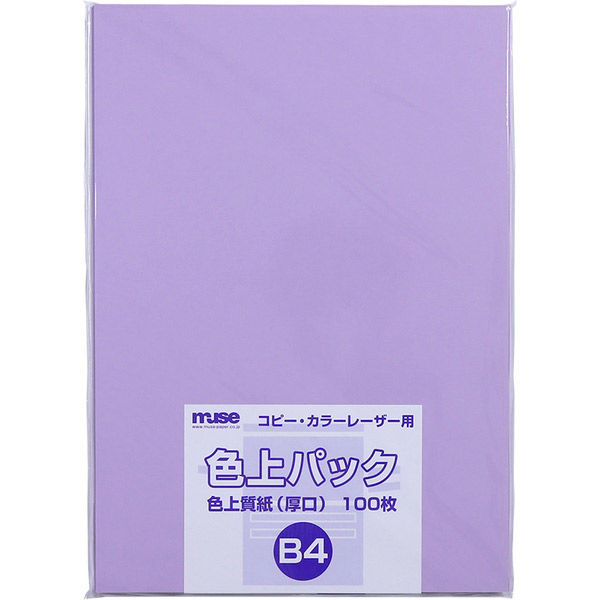 ミューズ 色上パック 色上質紙 厚口 B4 100枚入 りんどう 301815 1セット(1パック×2)（直送品）