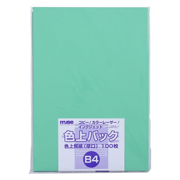 ミューズ 色上パック 色上質紙 厚口 B4 100枚入 若竹 300207 1セット(1パック×2)（直送品）