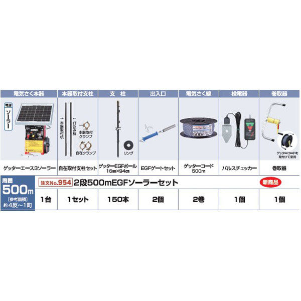 末松電子製作所 2段500mEGFソーラーセット no.954 1セット（直送品）