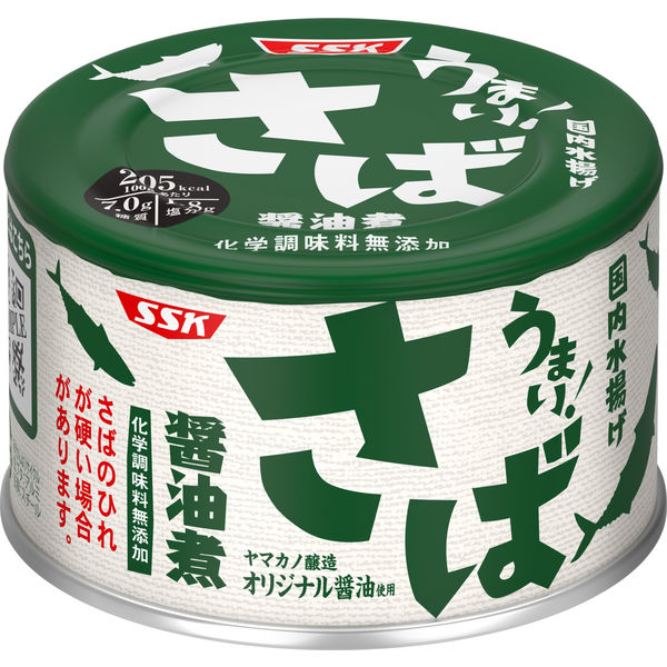 缶詰　うまい！　鯖・さば醤油煮　国内水揚げ　化学調味料無添加　150g　清水食品　1缶 清水食品