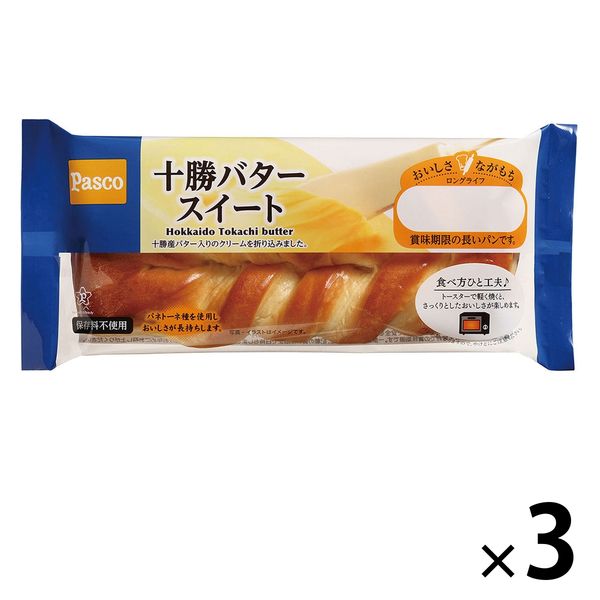 Pasco ロングライフパン 十勝バタースイート 1セット（1個×3） 敷島製パン
