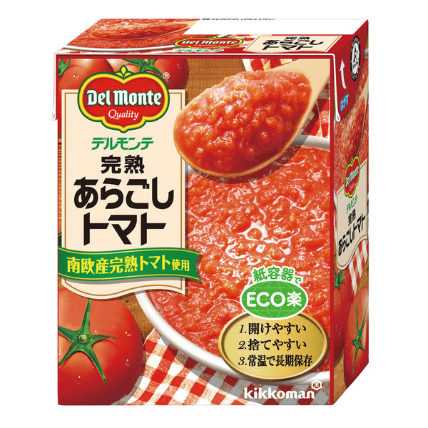 デルモンテ　完熟あらごしトマト（紙パック）388g　南欧産完熟トマト使用　1個　素材缶詰（トマト）　キッコーマン