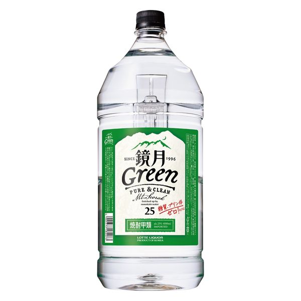 鏡月 Green グリーン 25度 4L ペット 1本 韓国焼酎 甲類 アスクル