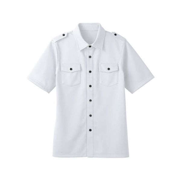 ボストン商会 男女兼用ニットシャツ シロ LL 00102 1枚 64-9064-63（直送品）