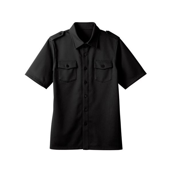 ボストン商会 男女兼用ニットシャツ クロ L 00102 1枚 64-9064-68（直送品）