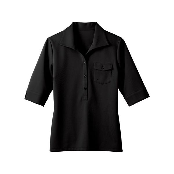 ボストン商会 レディニットシャツ クロ 09 00103 1枚 64-9064-87（直送品）