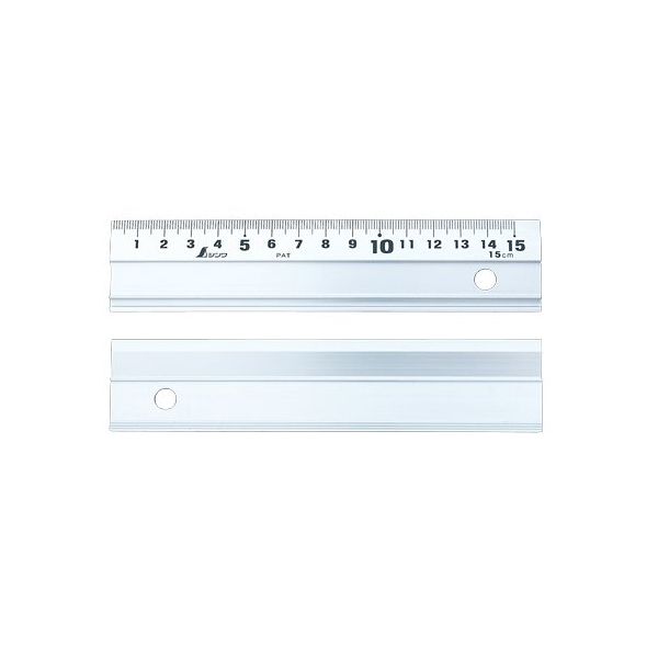 シンワ測定 アルミ直尺 アル助15cm スベリ止なし 校正証明書付 65498 1本 61-6163-34-20（直送品）