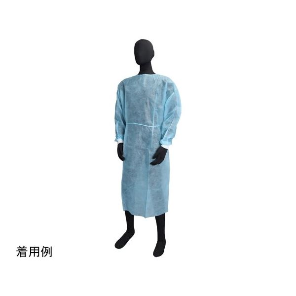 川西工業 ガードファインガウン PP 10枚入×10袋 ブルー 7227 1パック(100枚) 65-8894-74（直送品）