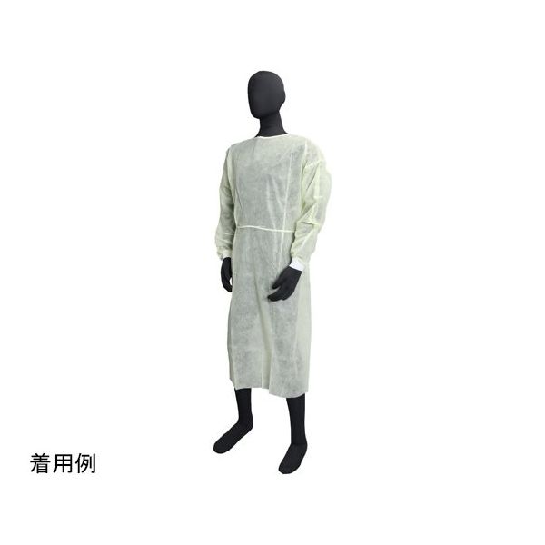 川西工業 ガードファインガウン PP 10枚入×10袋 イエロー 7227 1パック(100枚) 65-8894-73（直送品）