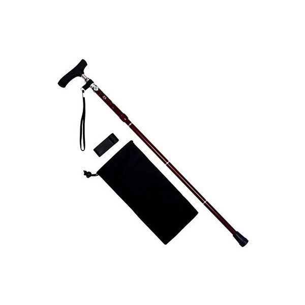 アークランズ 細型ネック折りたたみステッキ 花柄レッド NS57-F5 1本 64-3676-98（直送品）