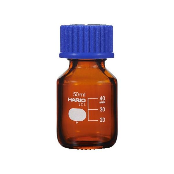 HARIO 耐熱ねじ口瓶(液切れリング付き) 茶 50mL 10本入 NBB-50-SCI 1箱(10本) 64-0916-80（直送品）