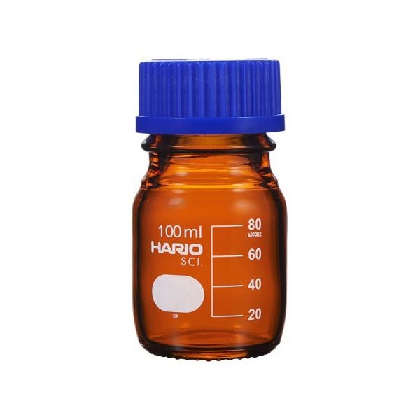 HARIO 耐熱ねじ口瓶(液切れリング付き) 茶 100mL 10本入 NBB-100-SCI 1箱(10本) 64-0916-81（直送品）