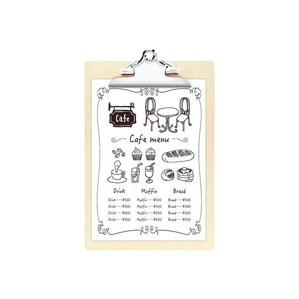 シンビ クリップ型メニューボード 白木調 PKLF602 1個 63-5709-62（直送品）