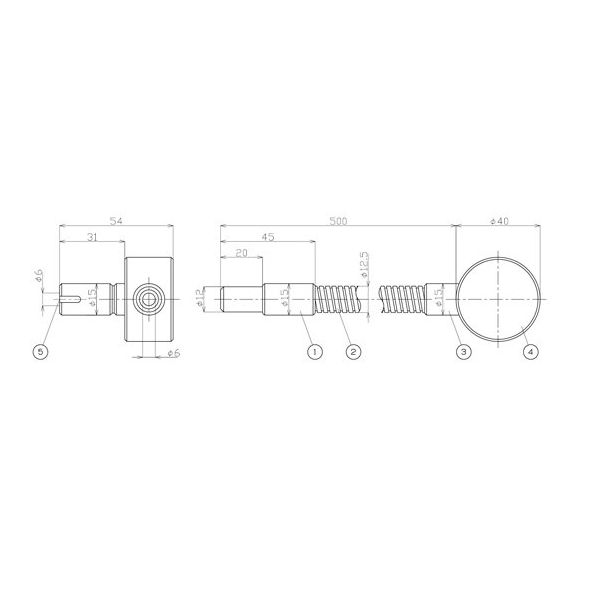 ケンコー・トキナー シングルライトガイド 500mm φ6 LFG6S-500S 1個 67-4572-62（直送品）