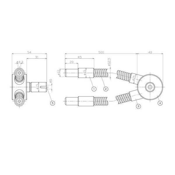 ケンコー・トキナー 2分岐ライトガイド 500mm φ6 LFG6B-500S 1個 67-4572-72（直送品）