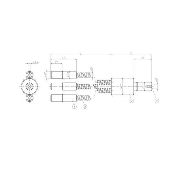 ケンコー・トキナー 3分岐ライトガイド 1500mm φ8 FG8B-1500F3BR 1個 67-4572-78（直送品）