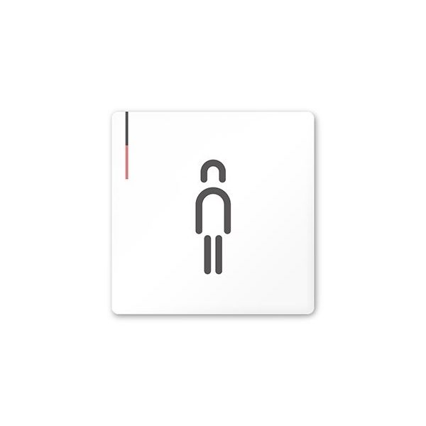 フジタ 室名札 白マットアクリル150角 会社向け グレーピンク 男子トイレ AC-1515 OA-NT1-0104 1枚（直送品）