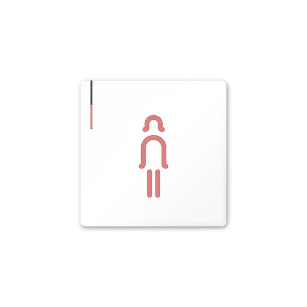 フジタ 室名札 白マットアクリル150角 会社向け グレーピンク 女子トイレ AC-1515 OA-NT1-0106 1枚（直送品）