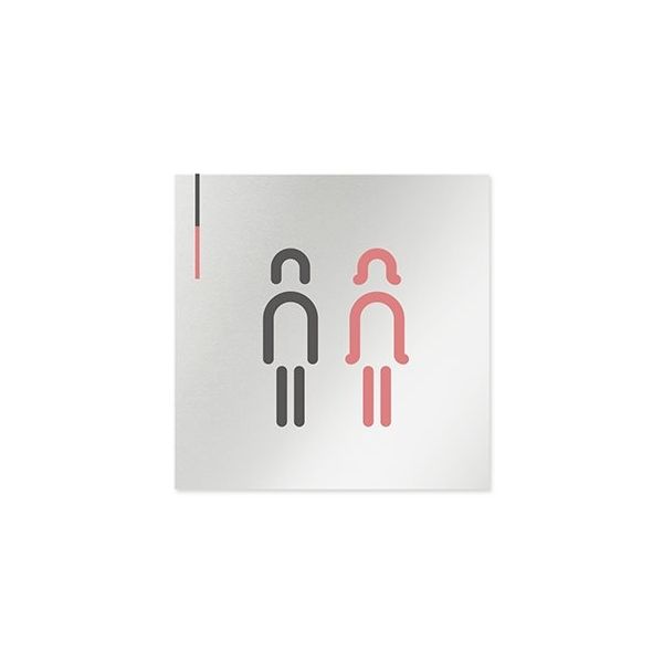 フジタ 室名札 アルミ板150角 会社向け グレーピンク トイレ AL-1515 OB-NT1-0102 1枚 64-7729-53（直送品）