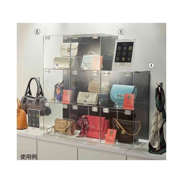 アズワン 鍵付きアクリルサイコロボックス 3段 背面黒 65-8768-14 1個（直送品）